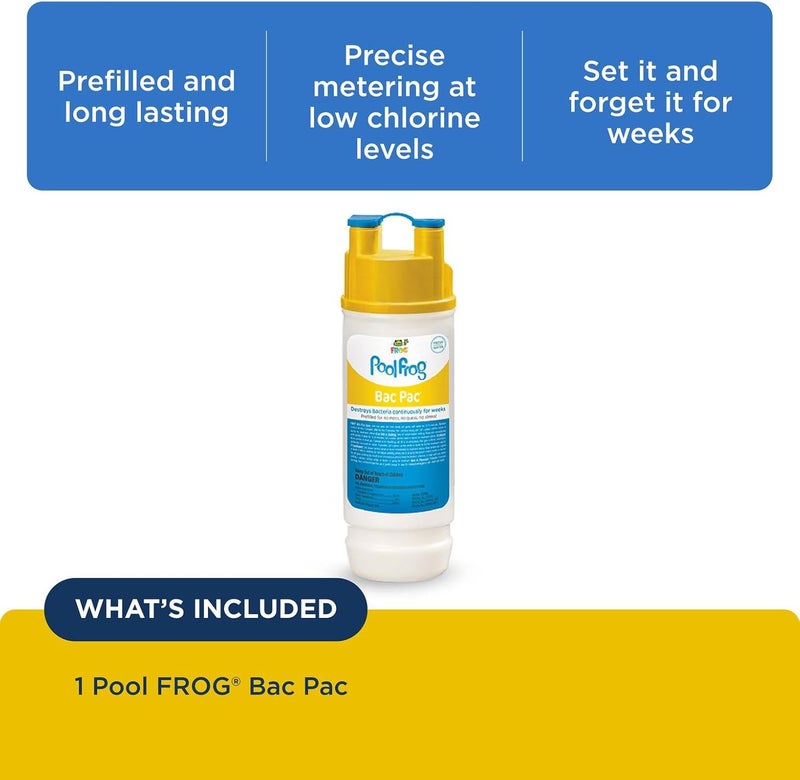 Frog Bac Pac Replacement Chlorine Cartridge for use with Pool Model 5400 and 6100 Cyclers - Prefilled for Easy & Convenient Pool Sanitizing & Water Care - 1 Pack - Image 2